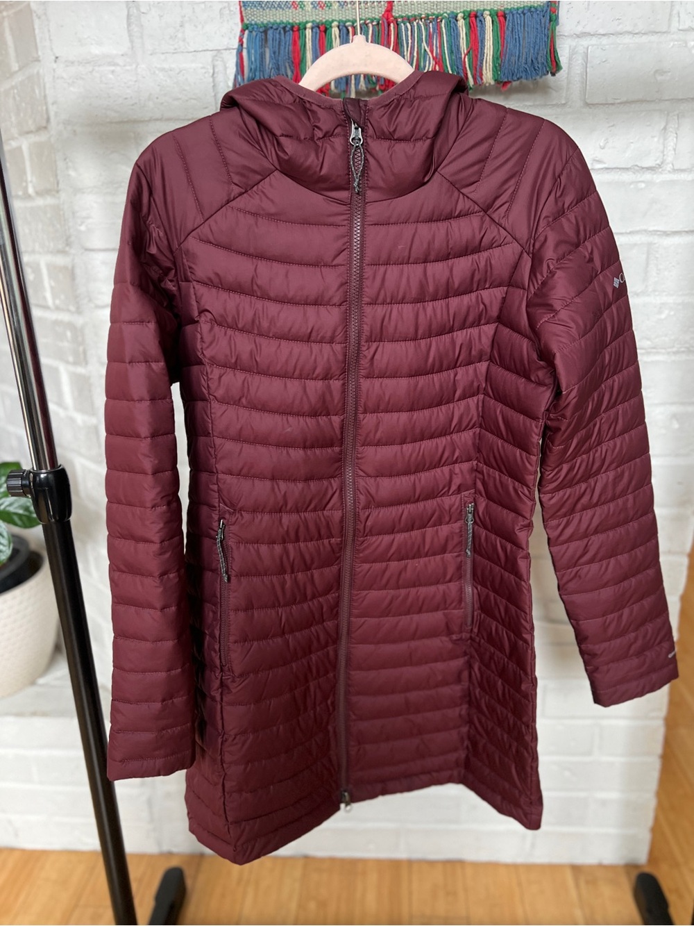 Columbia Mid-Length Puffer Omniheat Burgundy